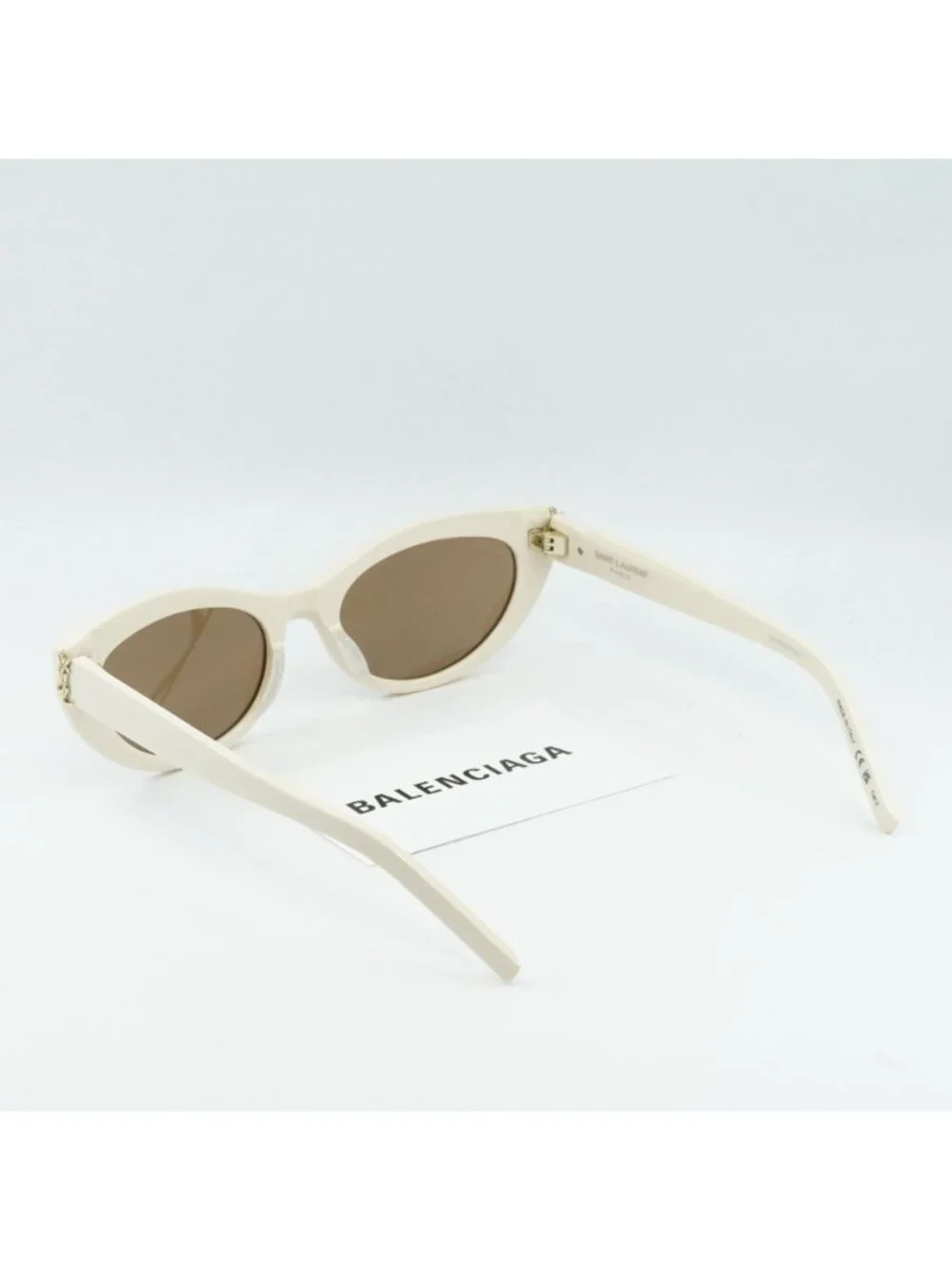 Saint Laurent SLM115 004 Cat Eye Sunglasses - Ivory / Brown